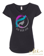 Load image into Gallery viewer, Bad Hair Day- Suicide Awareness V-Neck Tee