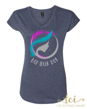Load image into Gallery viewer, Bad Hair Day- Suicide Awareness V-Neck Tee